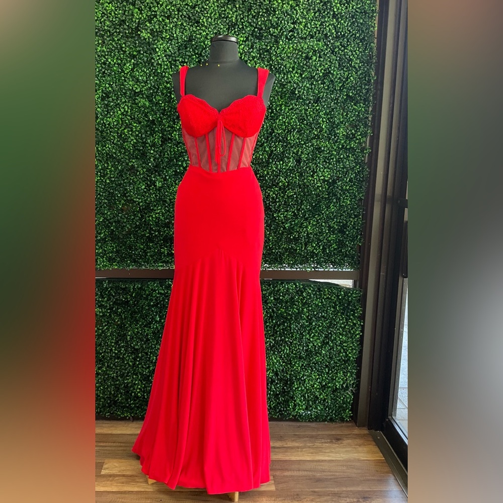 Mori Lee Corset Red Gown